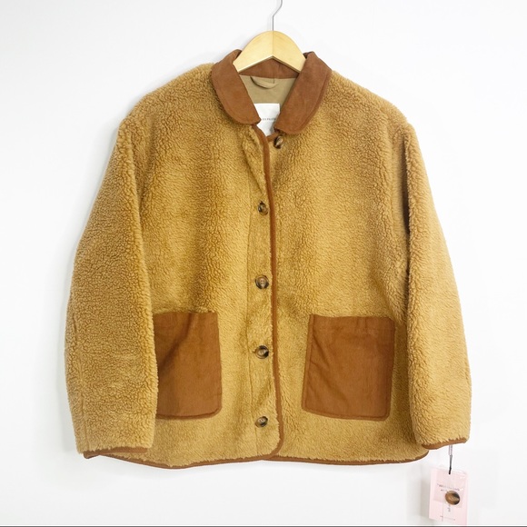 Anthropologie VIRGINIA Soft Sherpa Shirt Jacket Shacket 1X - Picture 5 of 14